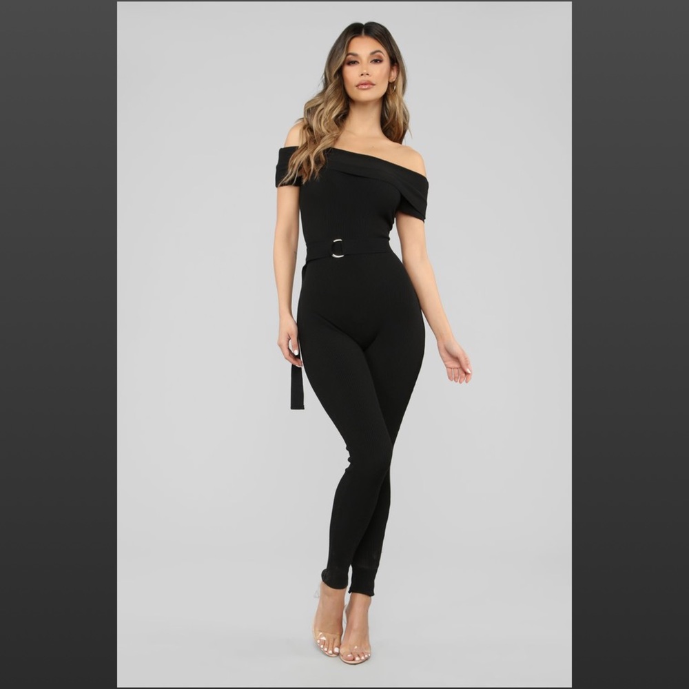 FashionNova I Believe You Ribbed Jumpsuit